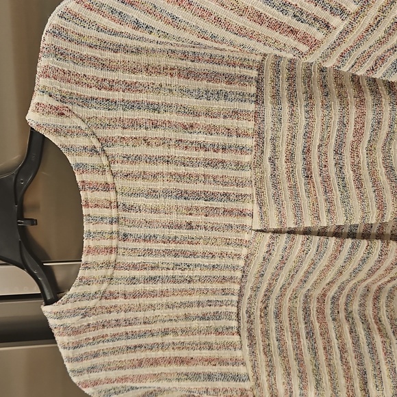 💕CURRENT AIR💕 Short Sleeve Button Front Tie Front Top ~ Striped NWT - Picture 4 of 8